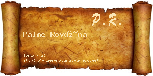 Palme Rovéna névjegykártya